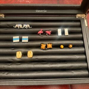 Bundle of 6 Cufflinks and Studs Set with case..pink flamingo no longer available